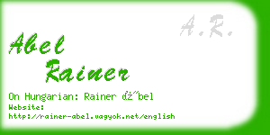 abel rainer business card